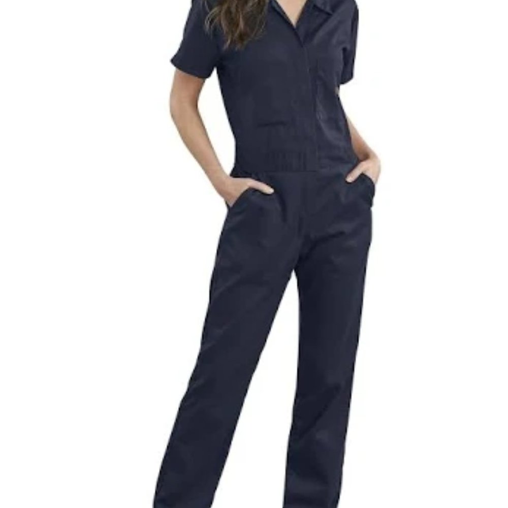 Dickies Women's Short Sleeve Coveralls, English Dark Navy L